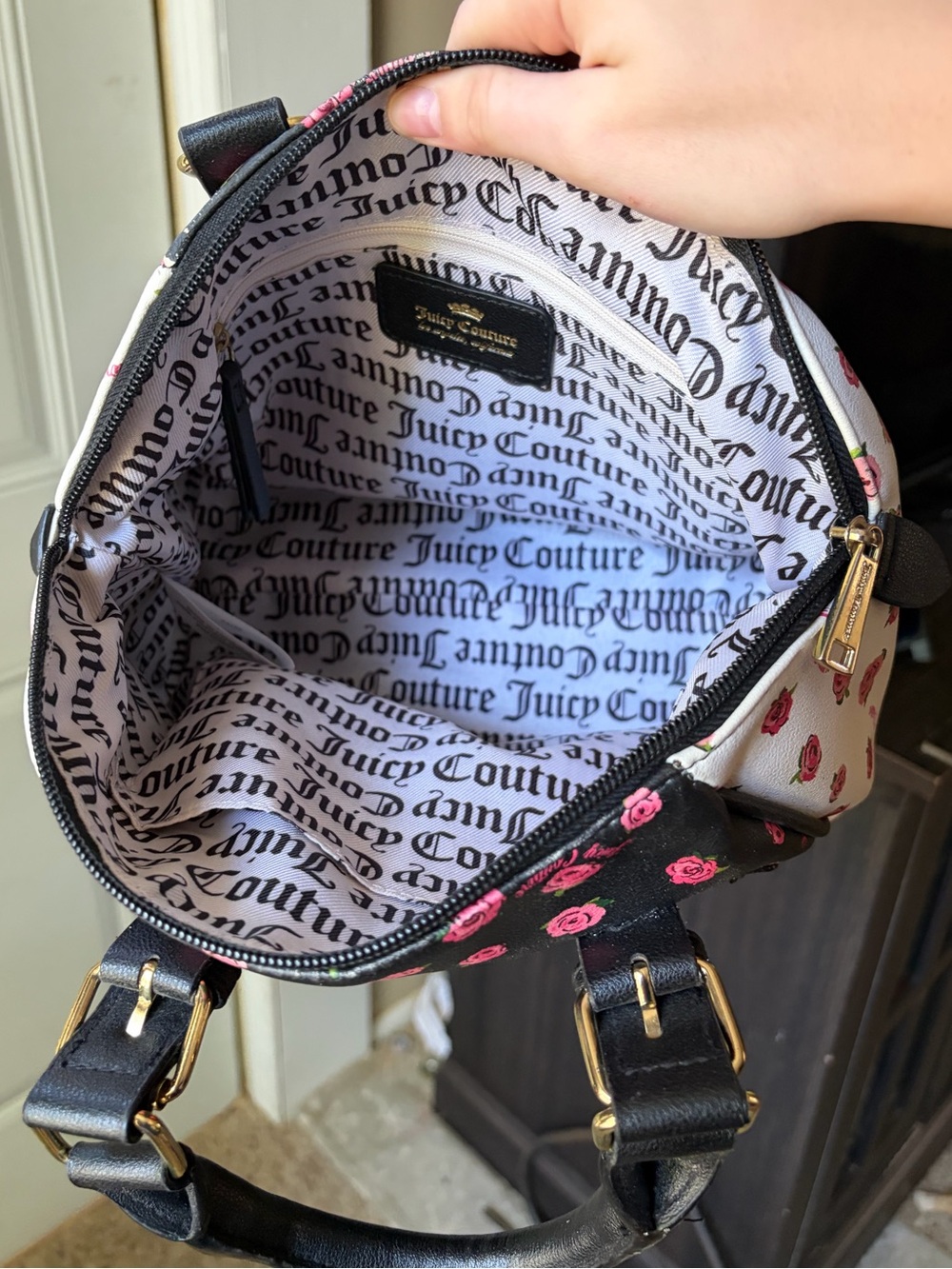 Juicy Couture Rose Shadows Floral Dome Satchel Bag - Picture 4 of 6